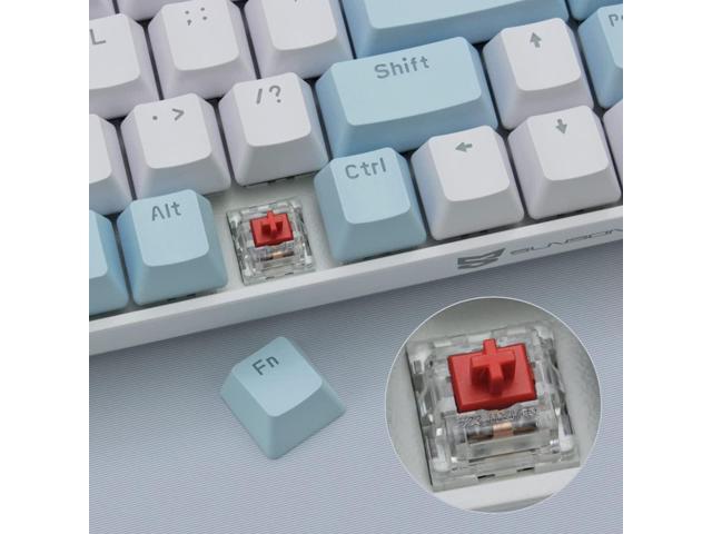 Qisan Mechanical Gaming Keyboard Dual Mode 2.4G/BT Wireless Keyboard with Red Switch Mini Design (60% Keyboard) 68 Keys Computer Keyboard US Layout...