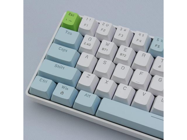 Qisan Mechanical Gaming Keyboard Dual Mode 2.4G/BT Wireless Keyboard with Red Switch Mini Design (60% Keyboard) 68 Keys Computer Keyboard US Layout...