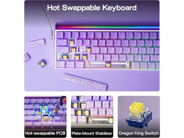 EPOMAKER Aula Hero 68 HE Wired Magnetic Gaming Keyboard, 0.01mm Adjustable Actuation, Rapid Hall Effect Switch, 8kHz Polling, 5-Layer Sound...