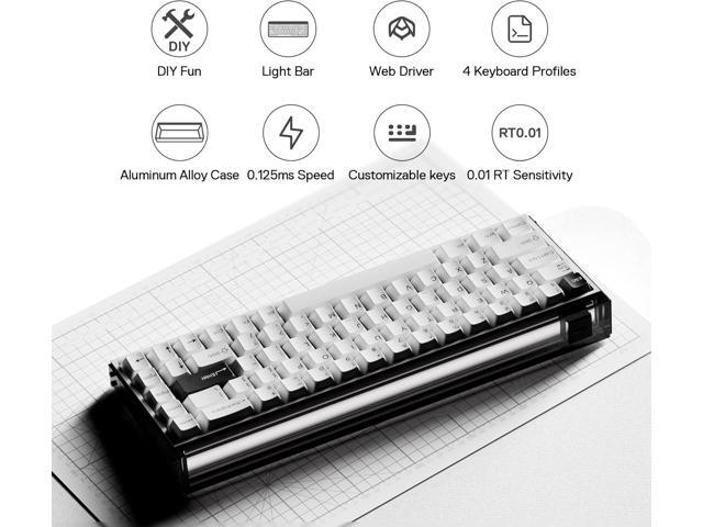 MelGeek MADE68 Ultra Wired Keyboard, Hall Effect Magnetic Switch Gaming Keyboard, 65% Compact Rapid Trigger, Hot-Swappable, RGB Snap Tap &...
