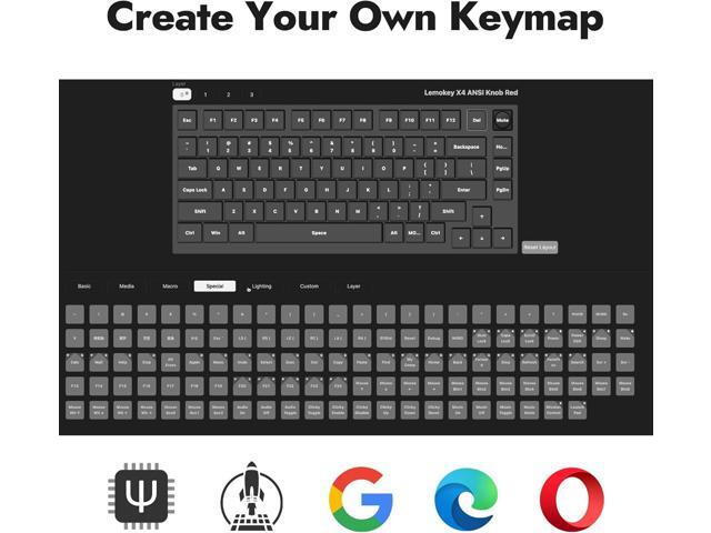 LEMOKEY X4 QMK Wired Mechanical Keyboard, 75% Layout South-Facing Red Backlit, Side-Printed Double-Shot PBT Keycaps with Tactile Brown Mechanical...