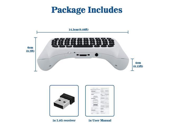 Mcbazel Mini Game Keyboard 2.4G Receiver Wireless Chatpad Message with 3.5MM Audio Jack for Xbox One/Xbox One X/Xbox One S/Xbox Series X/Xbox...