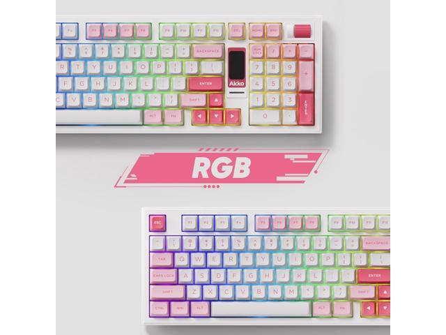 Akko 5098B Wireless Gaming Keyboard with Screen, Prunus Lannesiana Keyboard with Scroll Wheel, Hot-Swappable Mechanical Keyboard with Numberpad,...