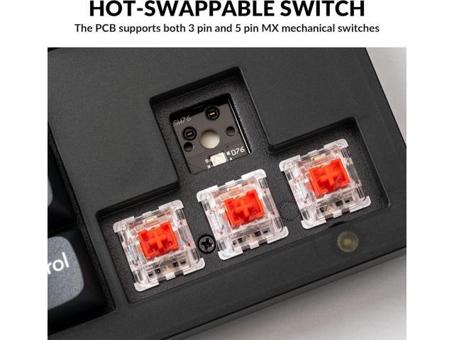 Keychron V3 Wired Custom Mechanical Keyboard, TKL Tenkeyless QMK/VIA Programmable Macro with Hot-swappable Keychron K Pro Red Switch Compatible...