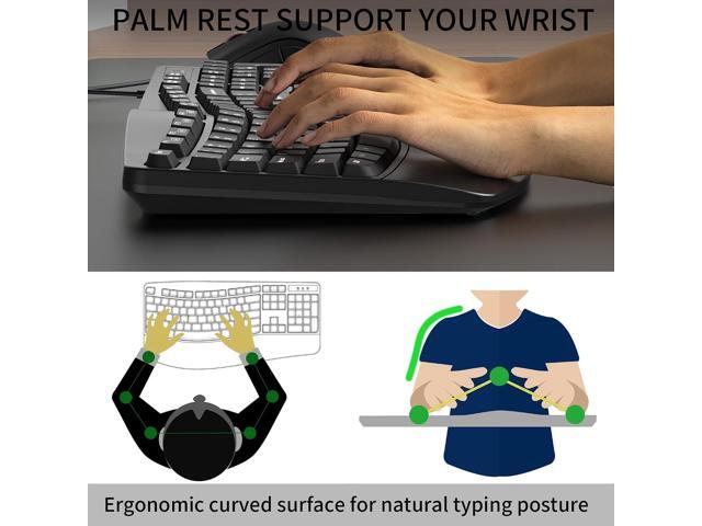 RECCAZR Ergonomic Keyboard, Wired Computer USB Keyboard with Wrist Rest, Spill-Resistant, Wave Keys for Natural Typing, Compatible with...