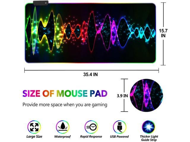 RGB Gaming Mouse Pad, DINKY Large Extended Soft Led Mouse Pad with 14 Lighting Modes, Water Resist Keyboard Pad, Computer Keyboard Mousepads Mat...