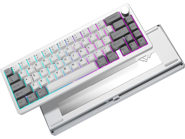 YUNZII AL68 Wireless Mechanical Keyboard,Full Aluminum CNC,60% Layout with Knob, QMK/VIA Software,Gasket Mounted,Hot Swappable,RGB...