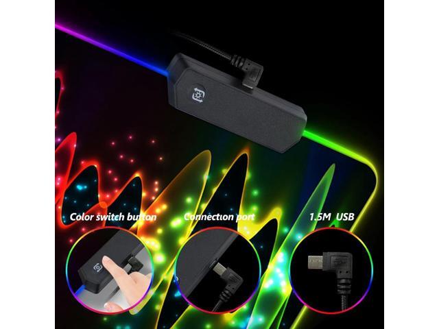 RGB Gaming Mouse Pad, DINKY Large Extended Soft Led Mouse Pad with 14 Lighting Modes, Water Resist Keyboard Pad, Computer Keyboard Mousepads Mat...