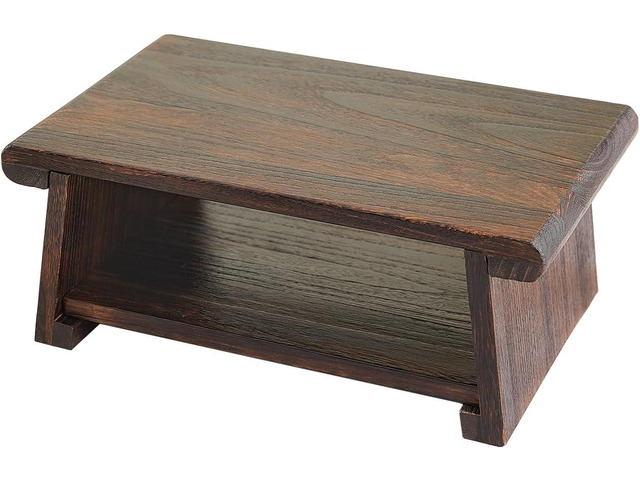Japanese Altar Table,Folding Floor Table,Wood Small Low Meditation Table,Coffee Table for Living Room, Brown,19.7' x 11.8' x 7.9'