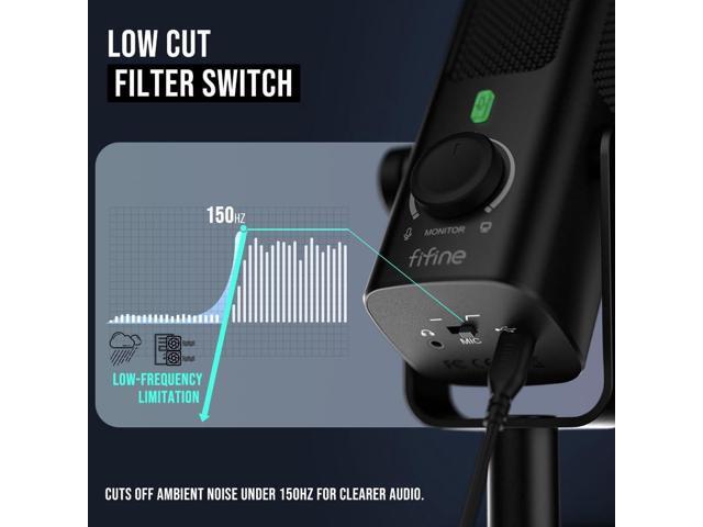 FIFINE USB-Podcast-Condenser-Microphone for Studio-Recording/Computer-Streaming, Desktop-Metal-Mic for YouTube Music Vocal Creation, with...