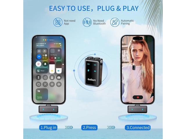 Wireless Lavalier Microphone for iPhone and Android with Charging Case,mini Microphone with Noise Reduction,Plug and Play for Video...