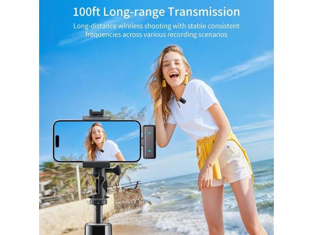 Wireless Lavalier Microphone for iPhone and Android with Charging Case,mini Microphone with Noise Reduction,Plug and Play for Video...