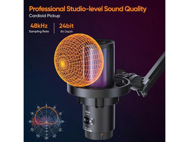 COMICA EJoy Uni USB Condenser Gaming for PC, PS4, PS5, USB C Phone, and Mac, Boom Arm RGB Computer Mic for Twitch, Streaming/Podcasting/YouTube,...