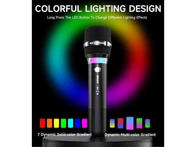 Wireless Microphone, Rechargeable Wireless Microphones with One-to-One Chip Connection and LED Lights, 40H Duration, 200FT Range Receiving, Less...