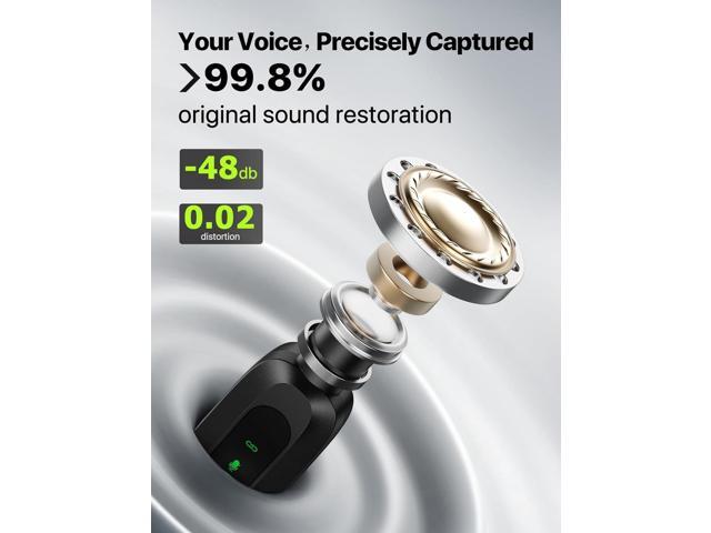 Upgraded 2 Pack Mini Clip on Microphone With LED Display, Wireless Lavalier Microphone for iPhone, HD Noise Cancelling, Portable Lapel Mic for...