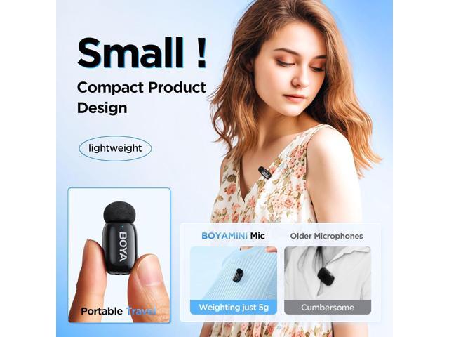 BOYA Mini Wireless Lavalier Microphone for iPhone16/15 Android,USB-C Ultra Mini Mic with Noise Reduction, AI Voice Change, Lapel Mics for Video...