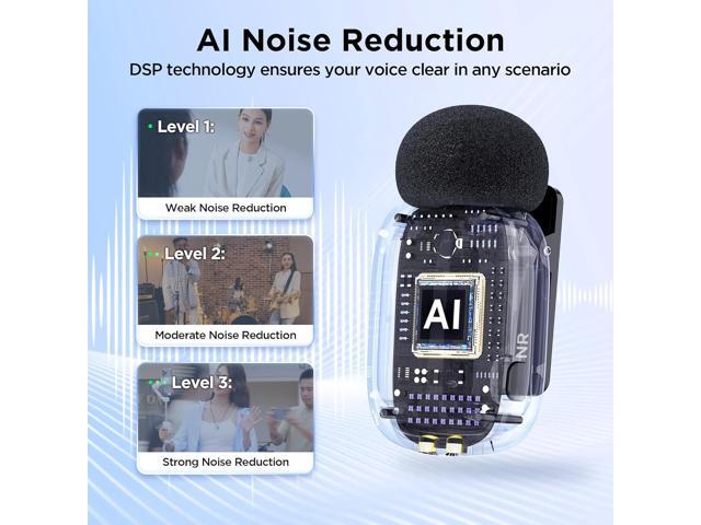 BOYA Mini Wireless Lavalier Microphone for iPhone16/15 Android,USB-C Ultra Mini Mic with Noise Reduction, AI Voice Change, Lapel Mics for Video...