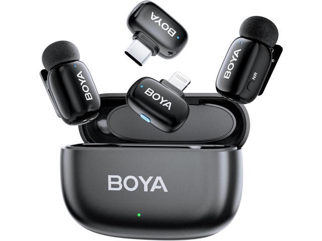 BOYA Mini Wireless Lavalier Microphone for iPhone 16/15 Series iPad iOS Android Phone,30H Battery, AI Voice Change, USB Type-C & Lightning Port...