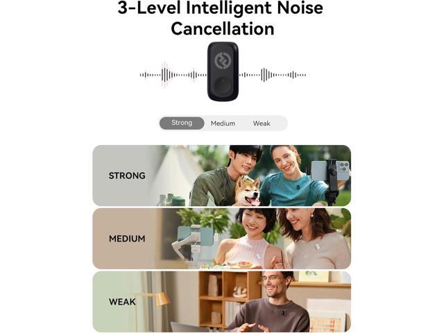 Hollyland Lark A1 Wireless Mini Microphone for iPhone & Android, 48kHz/24-bit, 3-Level Intelligent Noise Cancel, Microphone for YouTube, Podcast,...