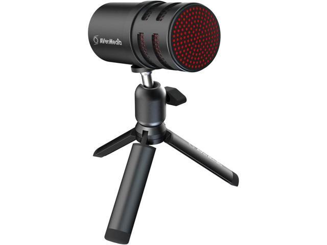 AVerMedia USB Mic for Streaming, Podcasting, Gaming with Cardioid Polar Pattern, Tripod Stand, Headphone Output, Mute Button, All Metal, for PC,...