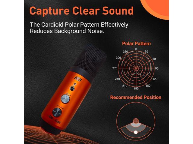 ESI cosMik uCast USB Microphone, Cardioid Condenser Computer Microphone for Gaming, Streaming, Podcasting, 2m USB-C Cable, Mute Button, Built-in...