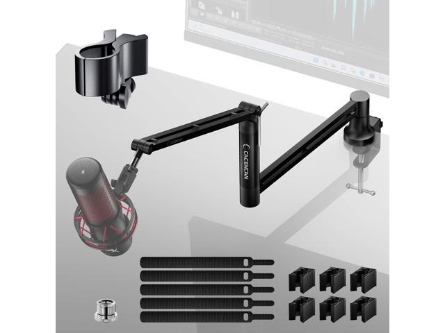 M05 Boom Arm, 360° Rotatable Microphone Stand with Desk Mount, Foldable Desk Mic Arm with 3/8'' to 5/8'' Screw Adapter, Microphone Arm for Live...