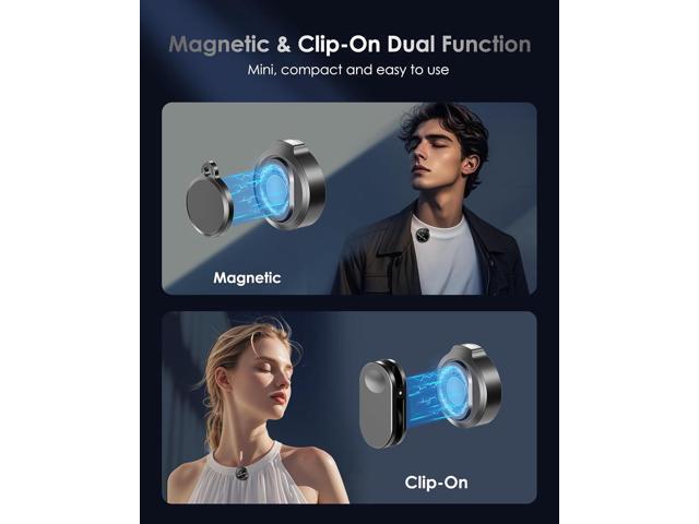 Wireless Lavalier Microphone for iPhone/Android, Lapel Mics with USB-C Plug-Play, Mini Mic with 2.4GHz Noise Cancellation, Charging Case Included,...