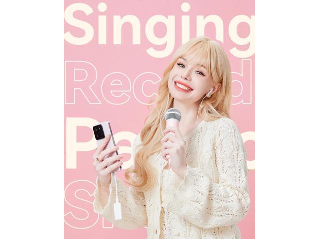 Singing Microphone with Earphone & Stand, Ideal for Vocal Recording, Podcasting, Live Streaming, Gaming, Compatible with Smule & Starmaker &...