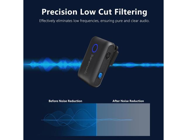 Saramonic BLINK500B2+ Wireless Lavalier Microphone for iPhone Android Type-C Smartphone Camera, 492ft Range, 20h Battery Life, Clip on Wireless...