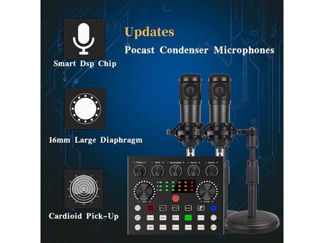 V8s for 2, V8s Voice Changer with BM-800 Podcast Microphone Bundle - Studio Condenser Microphone Perfect for Podcasting, Recording, Singing,...