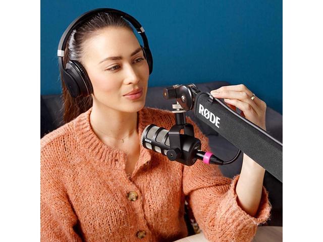 Rode PSA1+ Pro Studio Boom Arm for Podcasting and Streaming with Professional Grade XLR Cable and StreamEye Polishing Cloth