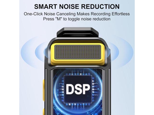 Mini Lavalier Microphone for iPhone/Android/PC, Lav Mic with 45H Battery, Noise Cancellation, 48KHz 16-Bit, Wireless Mic for Video Recording,...