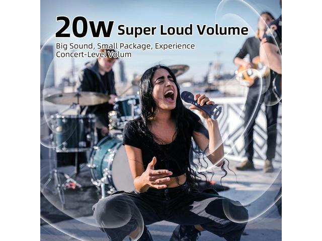 YF79 Wireless Bluetooth Microphone with 20W High Power, DSP Chip for Clear Sound, Dual Mic Connectivity for Duet Singing, One-Click Vocal Reduction...