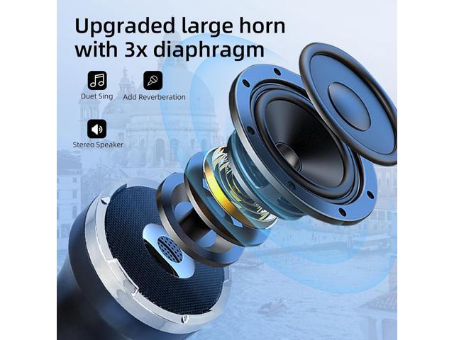 YF79 Wireless Bluetooth Microphone with 20W High Power, DSP Chip for Clear Sound, Dual Mic Connectivity for Duet Singing, One-Click Vocal Reduction...