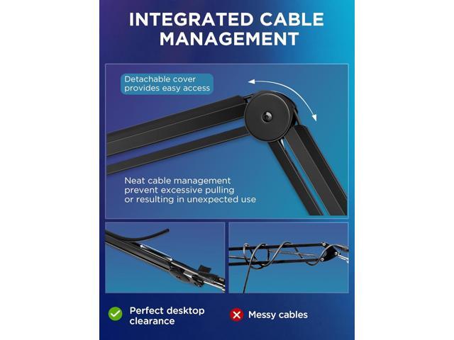 InnoGear Mic Boom Arm Microphone Stand Cable Management for Blue Yeti FIFINE AM8 K669B HyperX QuadCast S SoloCast AT2020 Shure SM7B MV7 and Other...