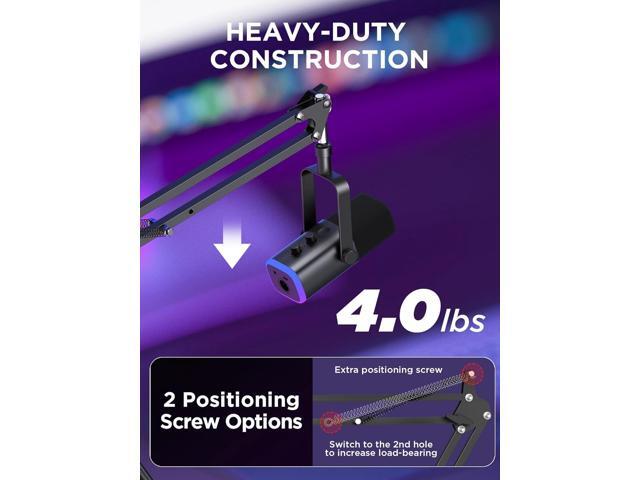 InnoGear Microphone Stand Mic Boom Arm for Blue Yeti HyperX QuadCast S SoloCast Snowball Fifine K669B and other Mic, with Shock Mount Windscreen...