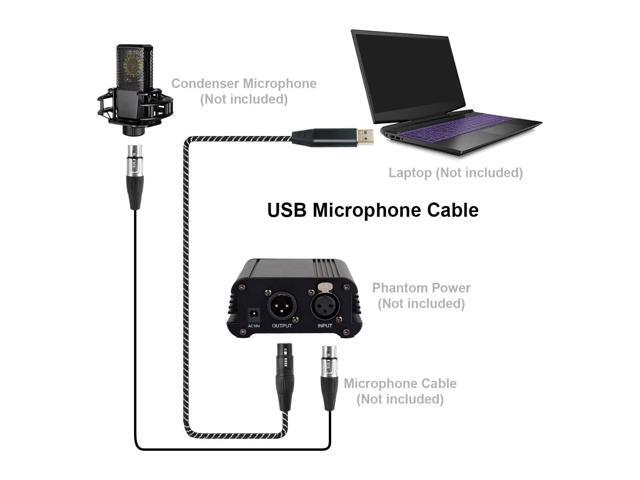 USB Microphone Cable,XLR to USB Cable 10Ft,XLR Female to USB Mic Link Converter Cable for Microphones or Recording Karaoke Sing