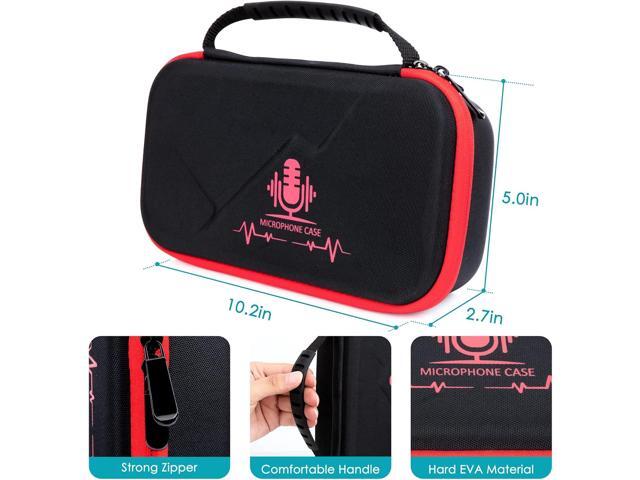 YOUSHARES MV7 Microphone Case Bag with Mic Cover Foam - Mic Case Hard Carring Case with Windshield Compatible with Shure MV7 USB Condenser Microphone