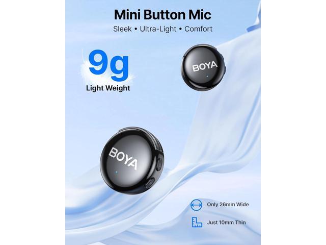 BOYA BOYALINK 3 Wireless Lavalier Mini Microphones for iPhone 15-16/Android/PC/Camera,AI Noise Cancellation,48kHz/24Bit Studio Sound,APP...