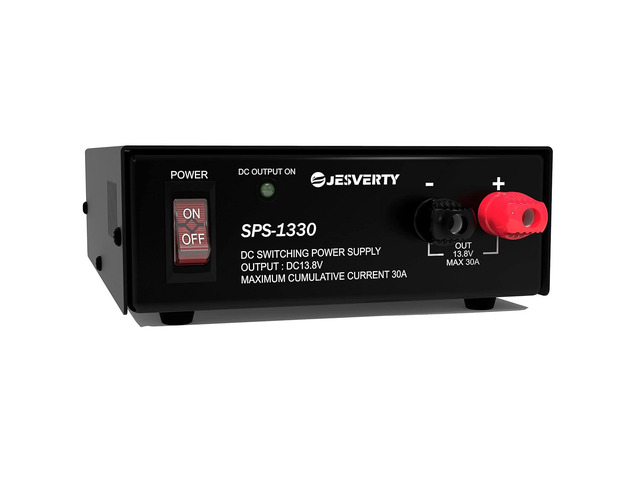 Universal Compact Bench Power Supply - 30 Amp Regulated Home Lab Benchtop AC-to-DC Converter for CB/HAM/Amateur Radio with 13.8V Fixed...