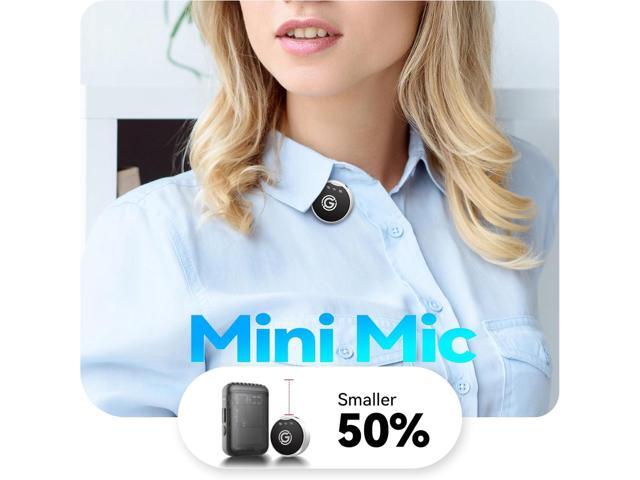 Wireless Lavalier Microphone for iPhone/Android with Lightning, USB C Mini Lapel Microphone Wireless, Noise Cancellation, 35H Battery for Video...