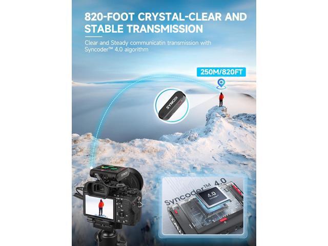 SYNCO Wireless Microphone with Touch Screen, G3 PRO 2.4G Dual Lavalier Mic 820FT 10H Battery Charging for DSLR Smartphone Laptop with Noise...