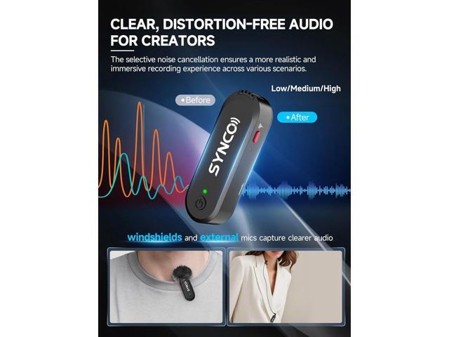 SYNCO Wireless Microphone with Touch Screen, G3 PRO 2.4G Dual Lavalier Mic 820FT 10H Battery Charging for DSLR Smartphone Laptop with Noise...