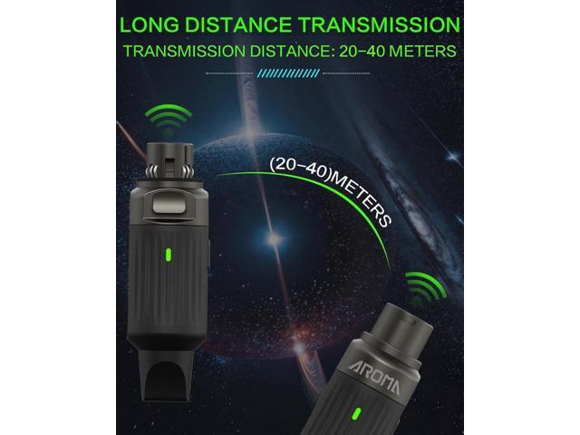Aroma Wireless XLR Transmitter and Receiver, Professional UHF Wireless Microphone System for Stable Transmission, 7-Channel, 130ft Range, Wireless...