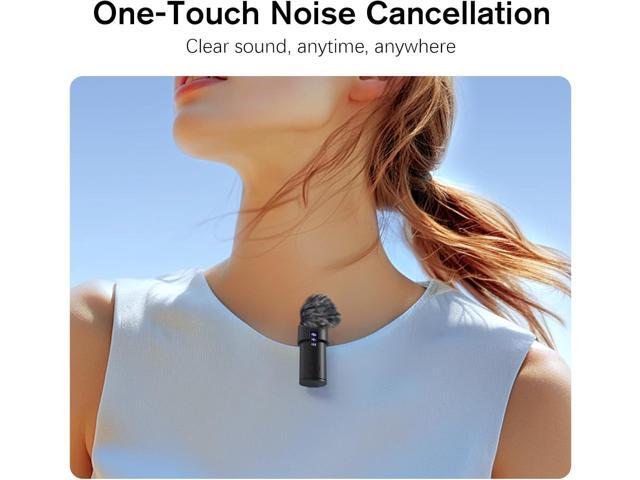 Wireless Lavalier Microphone for iPhone/Android/iPad (2 TX + 2 RX + Charging Case), Mini Mic with Noise Reduction, 22H Battery, 131ft Range, Lapel...