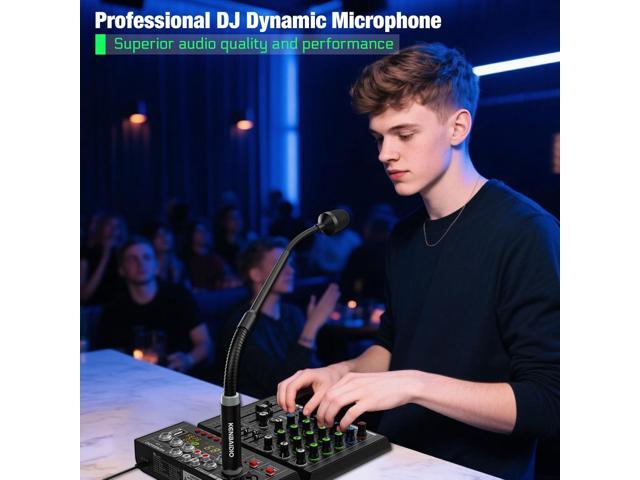 DJ Mic 17 Inch Flexible Gooseneck Microphone, Professional XLR Wired Dynamic Bob Barker Microphone for Video Conference, Podium, Singing, Karaoke...