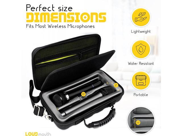 LOUDmouth Dual Wireless Microphone Case Hard Shell Travel EVA Storage Box for Two Wireless Mics Hardshell Carrying Case CASE ONLY 12.5' x...