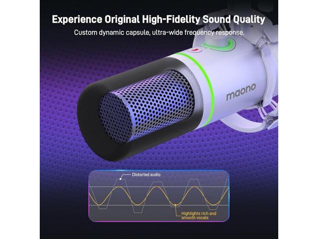 MAONO XLR/USB Dynamic Microphone Kit, RGB Podcast Mic with Software, Mute, Gain Knob, Volume Control, Boom Arm for Streaming, Gaming, Voice-Over,...