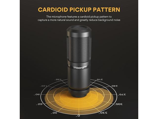 MAONO Condenser Microphone, Cardioid Studio Condenser Recording Mic with 3.5mm XLR for podcasting, Streaming, Singing, Vocal, Home-Studio