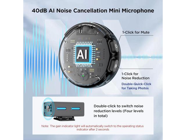 BOYA BOYALINK 3 Mini Microphone for Camera/iPhone/Android, Wireless Lavalier Microphone with AI Noise Reduction Lapel Mic, 30H Duration 300m...